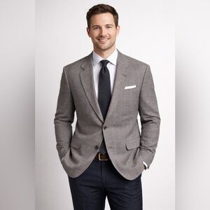 Giorgio Sant Angelo Mens Vintage Wool Blazer 42L Glen Plaid Sport Coat Jacket